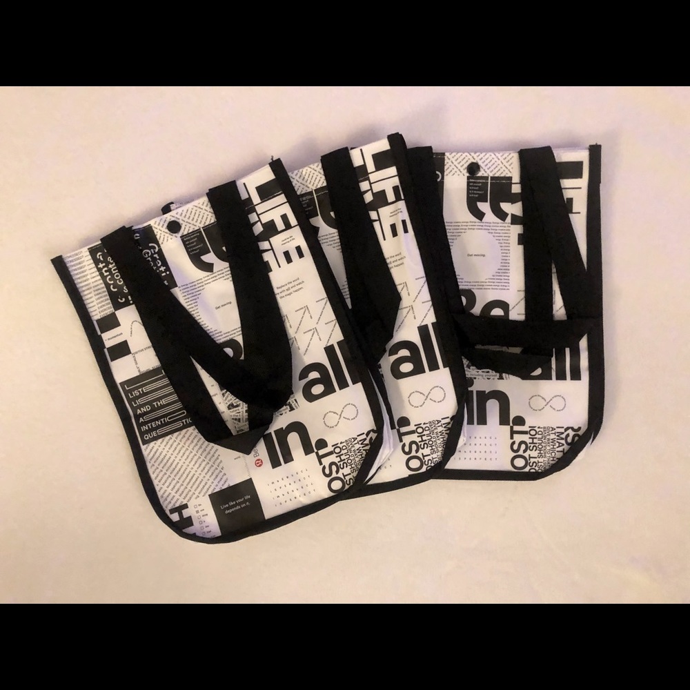 Bundle of 3 Lululemon Small Tote Bags - White